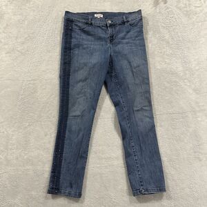 Juicy‎ Couture Jeans Women's 12 Straight Leg Rhinestone Medium Wash Tape